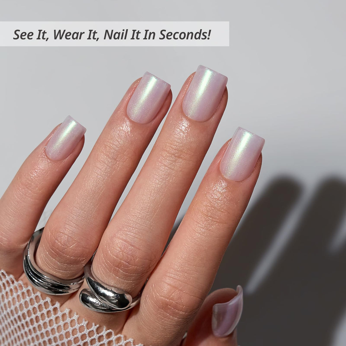 BTArtbox Press On Nails Screaming Silver packaging