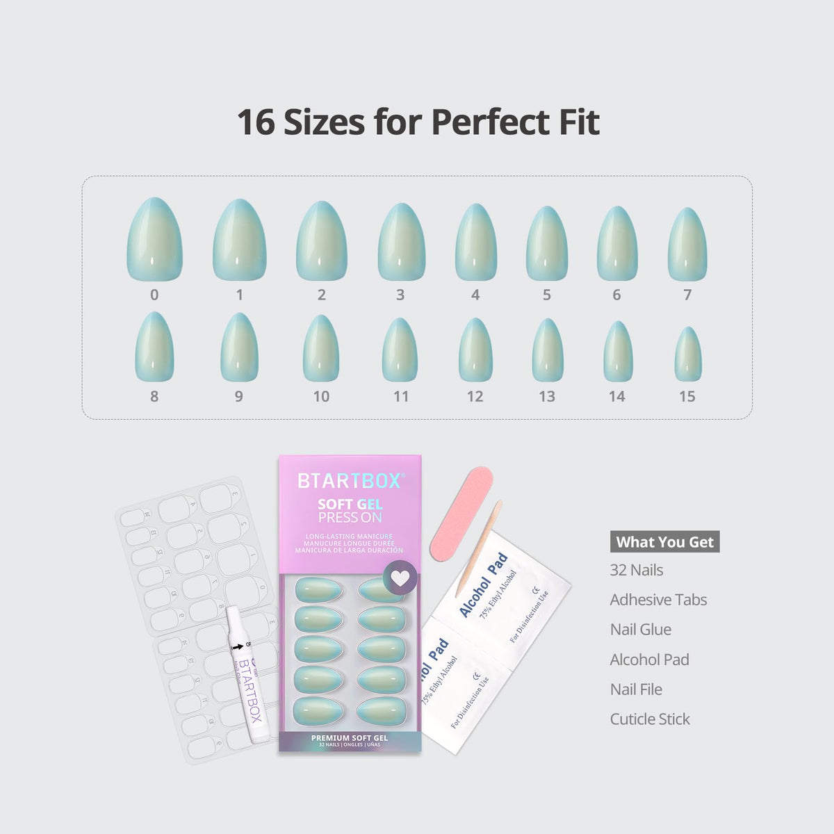 BTArtbox Press On Nails Semester Glow application guide