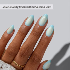BTArtbox Press On Nails Semester Glow short almond shape side view