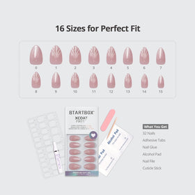 BTArtbox Press On Nails Shell Luxe Short Almond in lifestyle setting
