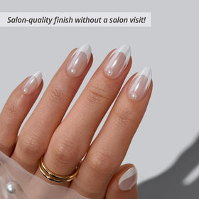 BTArtbox Press On Nails Short Almond French Tip packaging