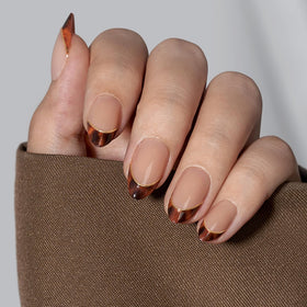 BTArtbox Press On Nails short almond shape with French tip