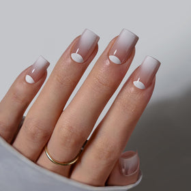 BTArtbox Press On Nails Short Square Nude Ombre front view