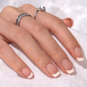 BTArtbox Press On Nails Short Square Pink French Tip packaging