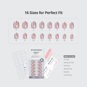 BTArtbox Press On Nails Short XS Oval Pink French Tip on model's hands