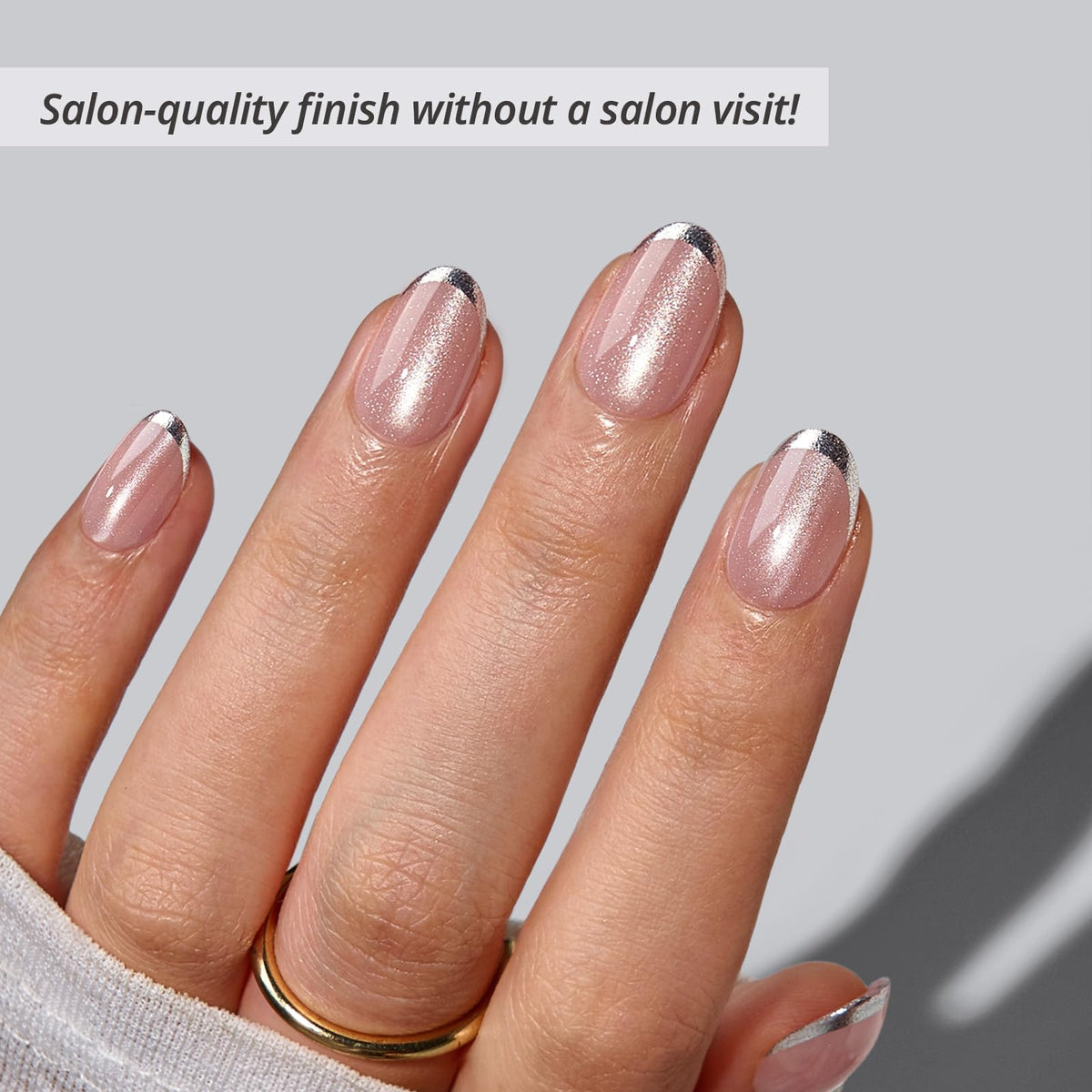 BTArtbox Press On Nails Short XS Oval Pink French Tip packaging