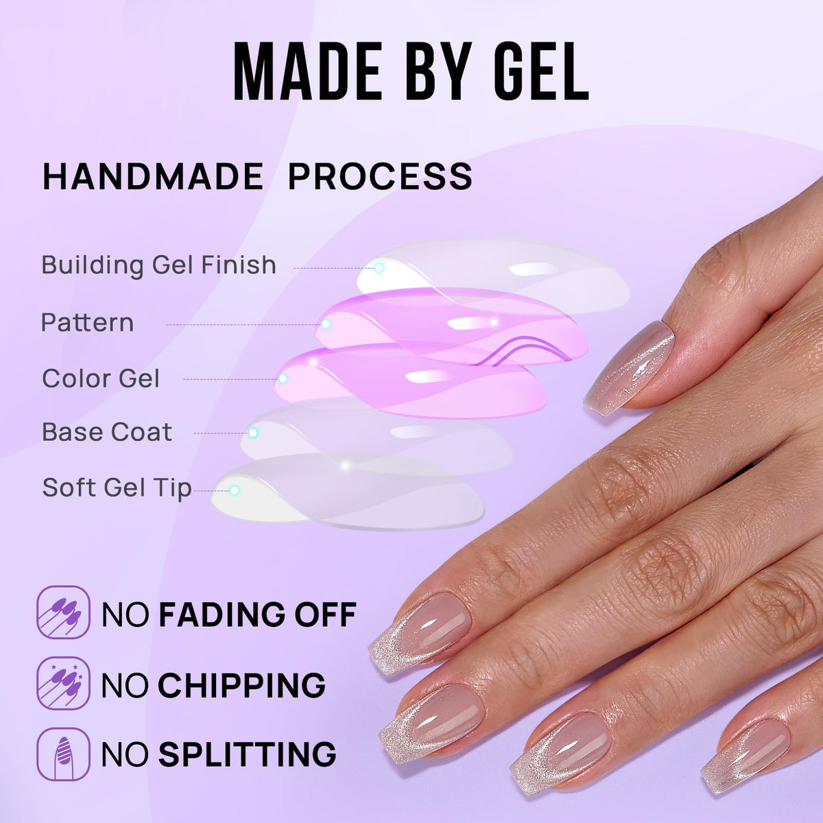 BTArtbox Press On Nails showing natural look