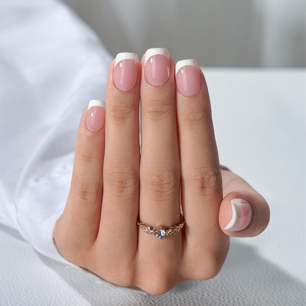 BTArtbox Press On Nails Silken Halo showing included nail glue and accessories