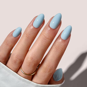 BTArtbox Press On Nails Sky Dash front view with Summer Baby Blue colour