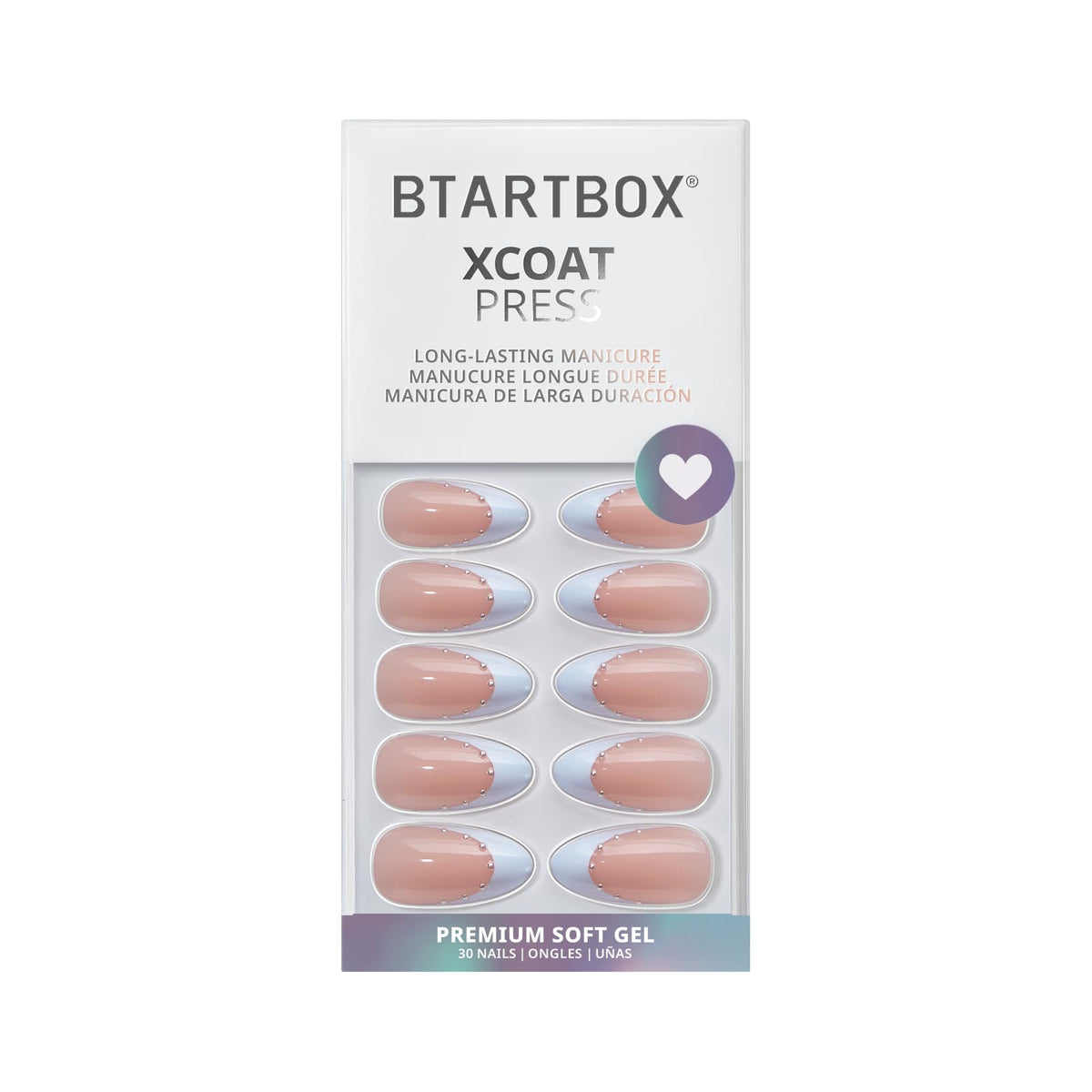 BTArtbox Press On Nails Something Blue worn on hands