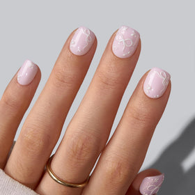 BTArtbox Press On Nails Squoval Bloom Together XXS Pink front view