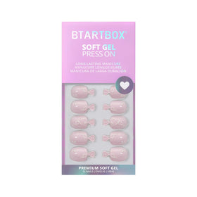 BTArtbox Press On Nails Squoval with alcohol pads and file