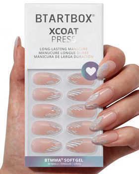 BTArtbox Press On Nails Starlet medium almond shape front view