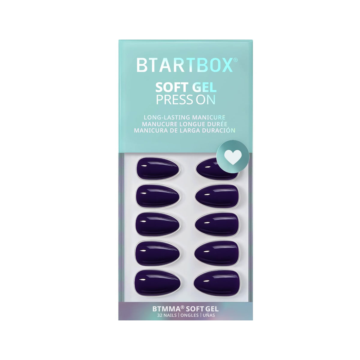 BTArtbox Press On Nails Storm Black variety of sizes