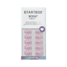 BTArtbox Press On Nails Sugar Pop showing various nail sizes