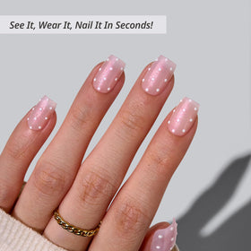 BTArtbox Press On Nails Sugar Pop side view showing nail thickness