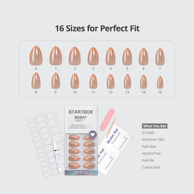 BTArtbox Press On Nails Sunlit Grace nail file and wooden stick