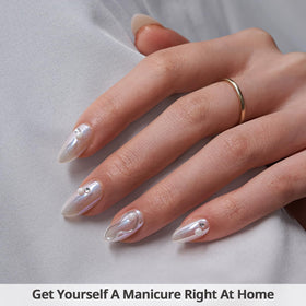 BTArtbox Press On Nails Tidal Pearl side view