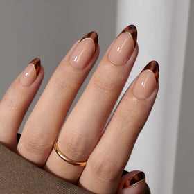BTArtbox Press On Nails tortoise shell design front view