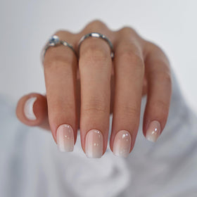 BTArtbox Press On Nails Vanilla Cream Ombre Peach front view