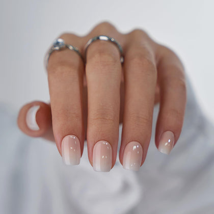 BTArtbox Press On Nails Vanilla Cream Ombre Peach front view