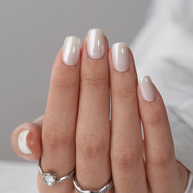 BTArtbox Press On Nails Vanilla Glazed side view showing nail sizes