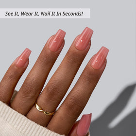BTArtbox Press On Nails Warm Hug Peach Pink side view