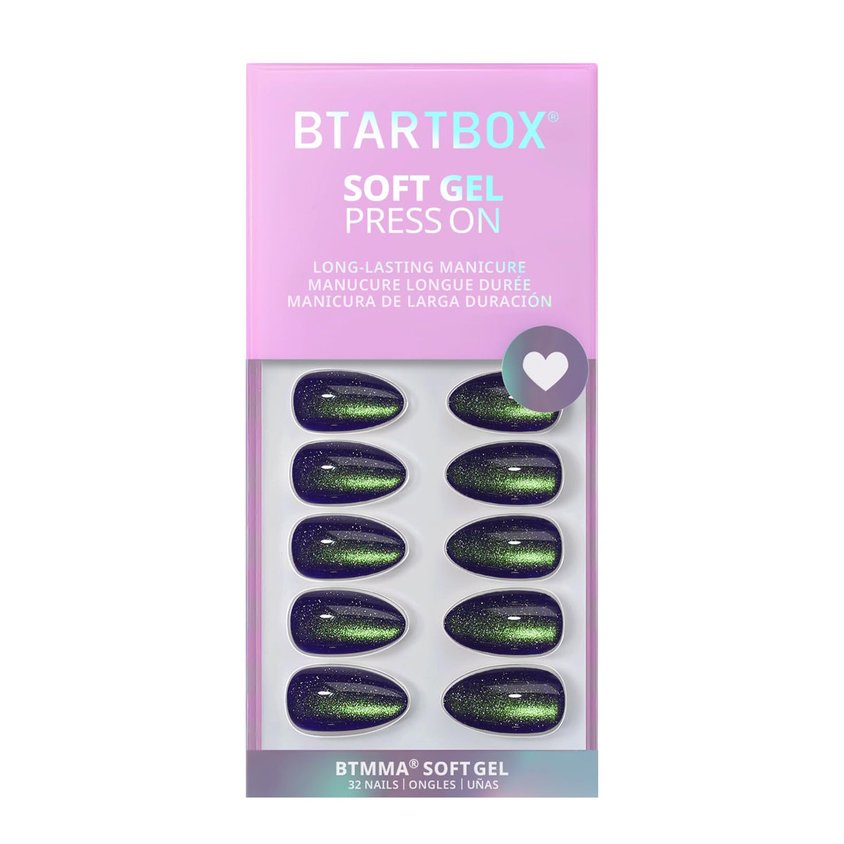BTArtbox Press On Nails with alcohol pads and wooden stick