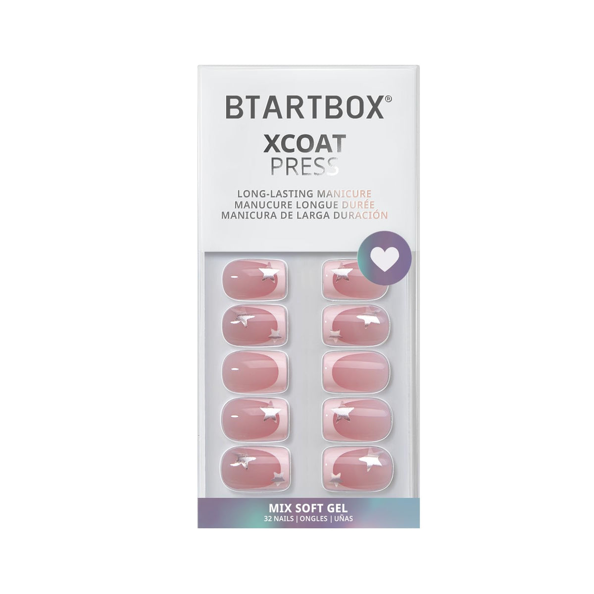 BTArtbox Press On Nails with alcohol pads and wooden stick