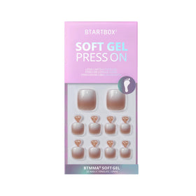 BTArtbox Press On Toenails Baby Boomer Brown with adhesive tabs