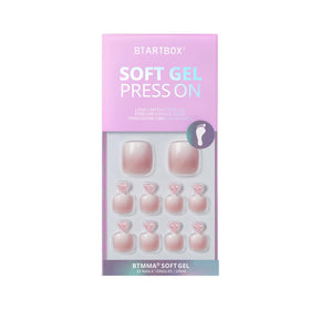 BTArtbox Press On Toenails Baby Boomer Pink side view