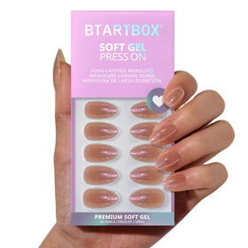BTArtbox Press On Toenails Champagne Mood with nail glue and accessories