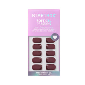 BTArtbox Press On Toenails Cozy Cocoa packaging with included accessories
