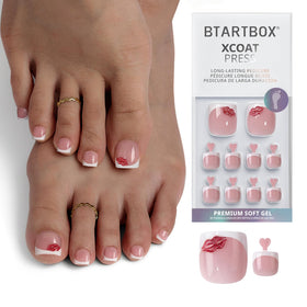 BTArtbox Press On Toenails Date Night short square French tip front view
