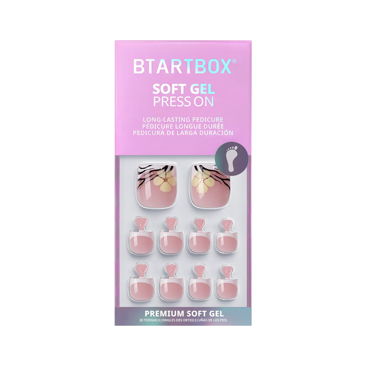 BTArtbox Press On Toenails Isle Plumeria Pedi user manual