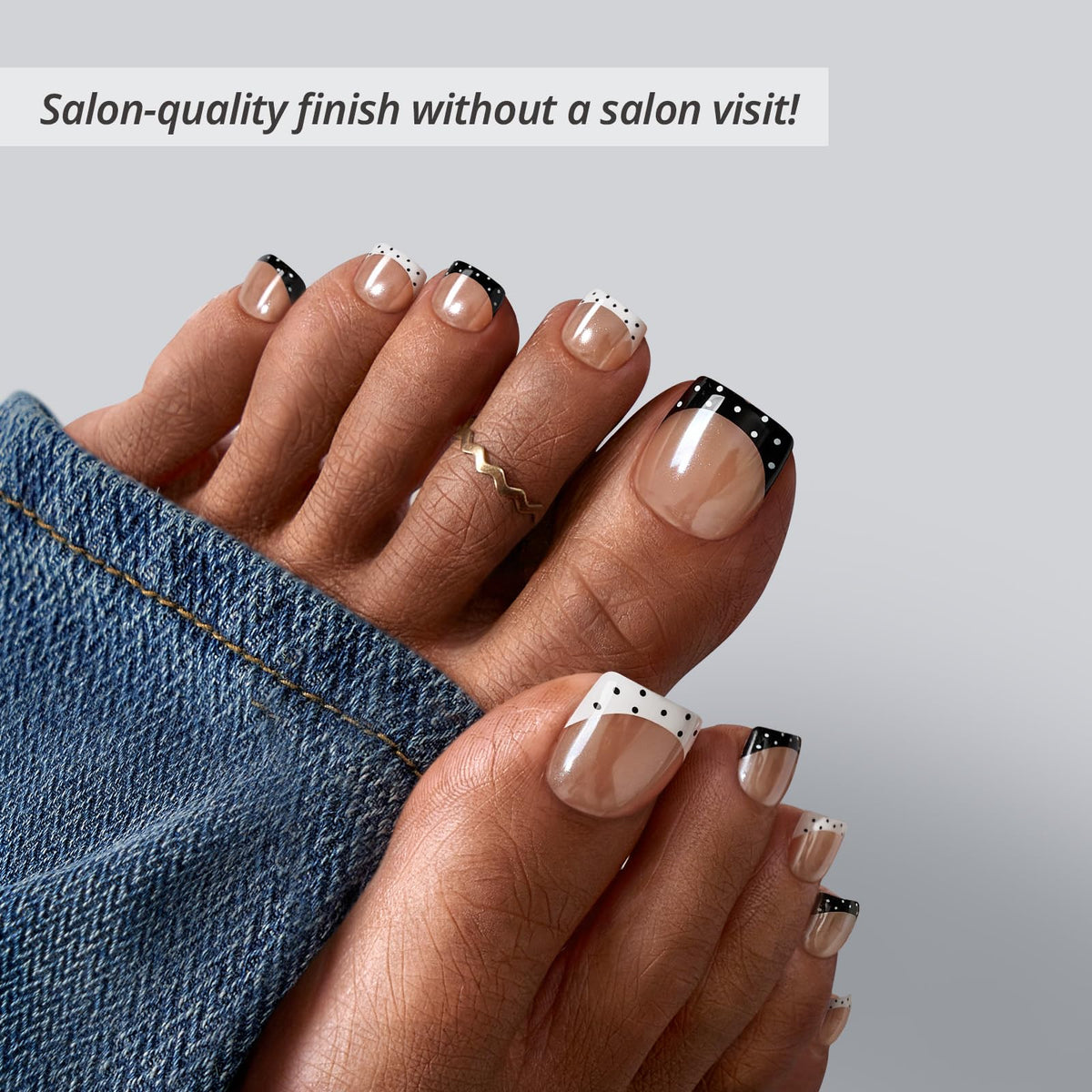 BTArtbox Press On Toenails Kismet Duo displayed with nail glue and accessories