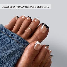 BTArtbox Press On Toenails Kismet Duo displayed with nail glue and accessories