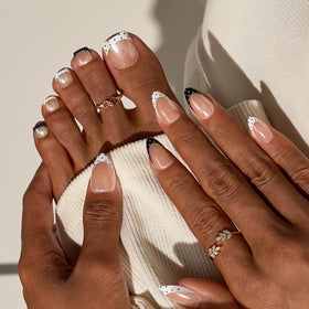 BTArtbox Press On Toenails Kismet Duo in various sizes laid out
