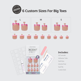 BTArtbox Press On Toenails Pink Croc with nail glue and accessories