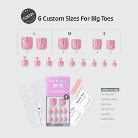 BTArtbox Press On Toenails Shell Glow Pedi packaging