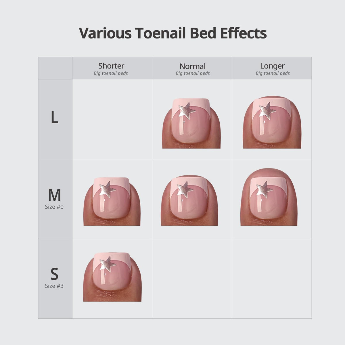 BTArtbox Press On Toenails Shell Glow Pedi side view
