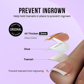 BTArtbox Press On Toenails showing upgraded thickness