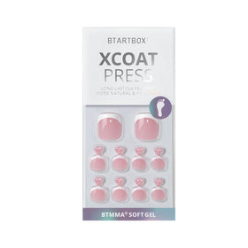BTArtbox Press On Toenails Timeless Grace with cuticle stick and prep pad