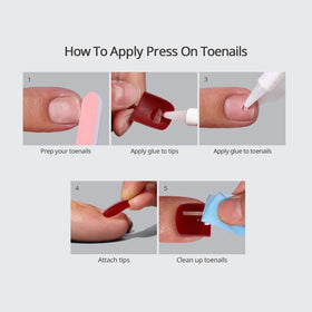 BTArtbox Press On Toenails user manual and accessories