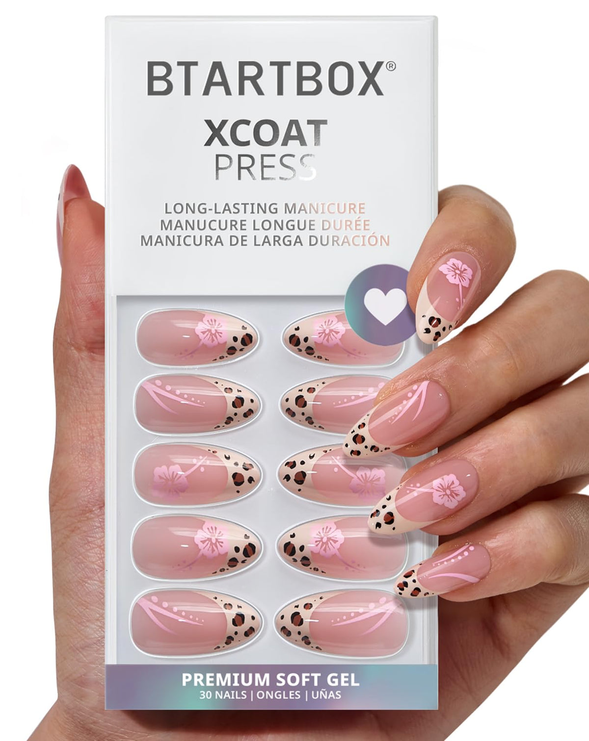 BTArtbox Press On Toenails Wild Bloomery front view