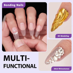 BTArtbox Solid Nail Gel Glue curing under nail lamp