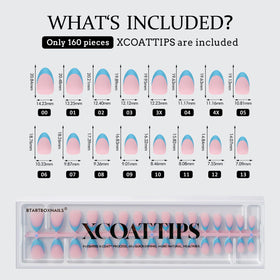 BTARTBOXNAILS Blue French Tip Press On Nails lifestyle scene