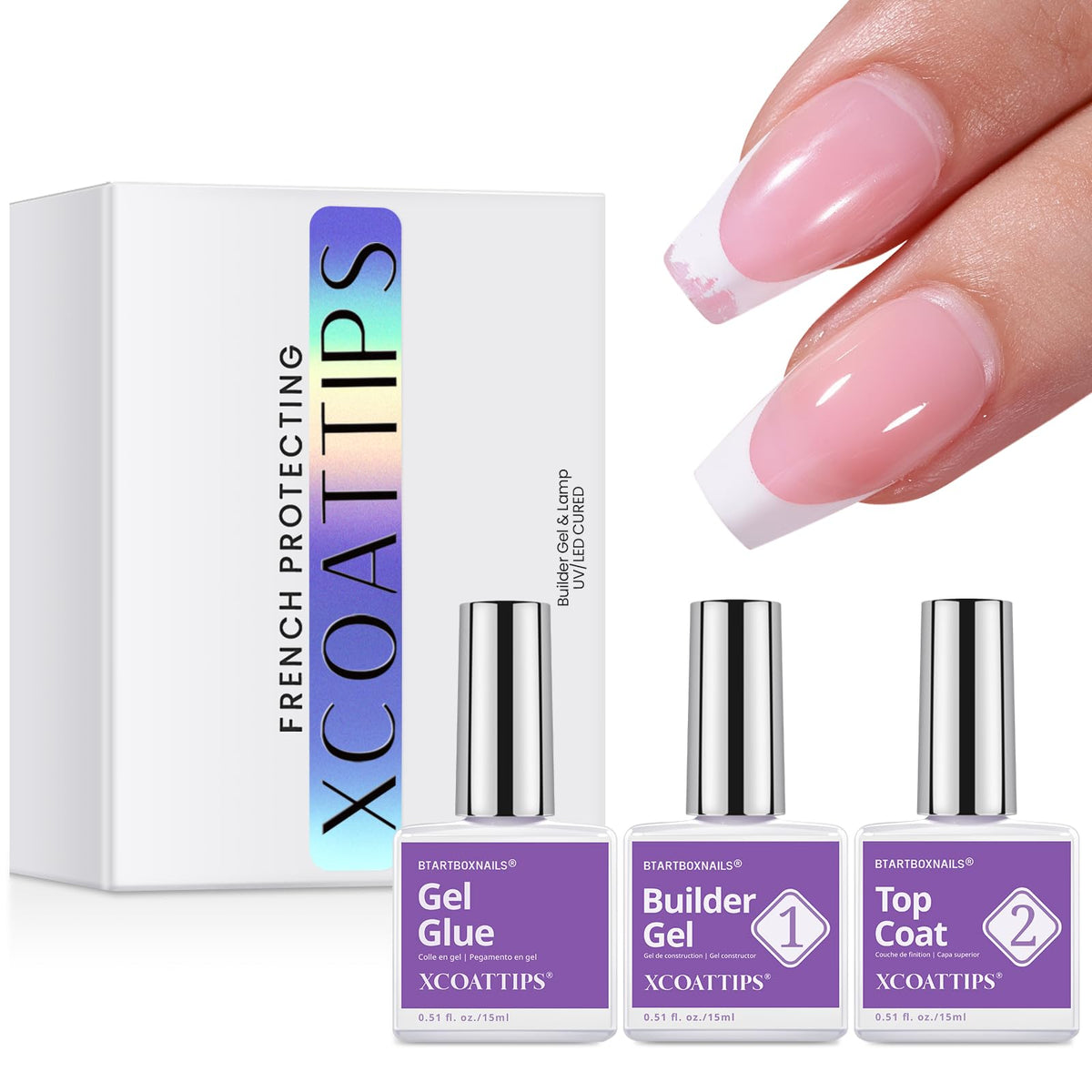 BTARTBOXNAILS French Protection Set 15ml Builder Gel front view