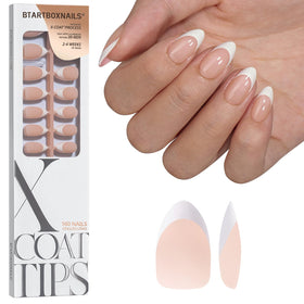 BTARTBOXNAILS French Tip Press On Nails S Almond Nude front view