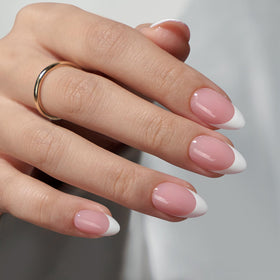 BTARTBOXNAILS French Tip Press On Nails S Almond Pink packaging